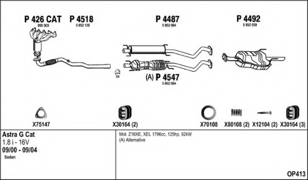 FENNO OP413 Exhaust System